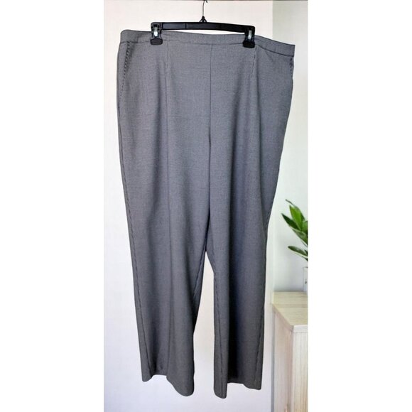 Alfred Dunner Gray Houndstooth Pants Womens Plus Size 20W Wide Leg Slacks - Picture 1 of 11